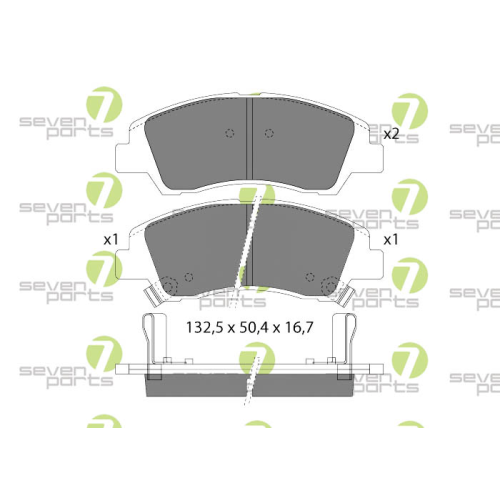 Bremsbelagsatz Scheibenbremse 7 Seven Parts SVP28660 f&uuml;r Hyundai 1. Vorderachse