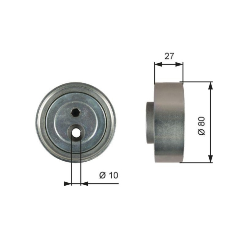 Umlenk /führungsrolle Keilrippenriemen Gates T36755 Drivealign™ für Suzuki