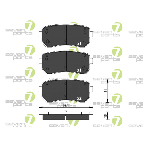 Bremsbelagsatz Scheibenbremse 7 Seven Parts SVP28690 f&uuml;r Chrysler Jeep