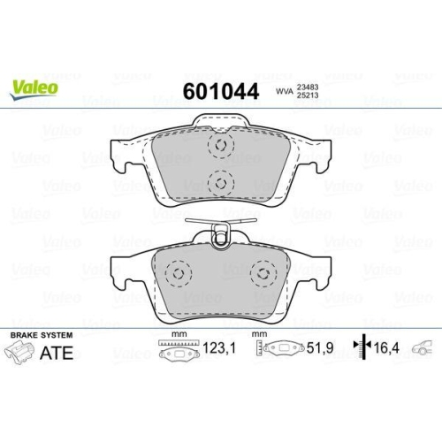 Bremsbelagsatz Scheibenbremse Valeo 601044 f&uuml;r Ford Mazda Volvo Ford Australia