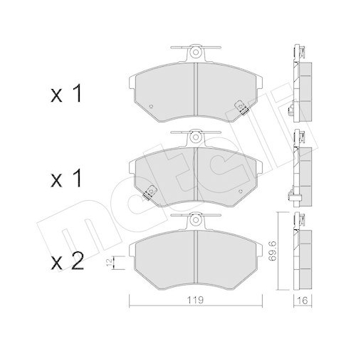 Bremsbelagsatz Scheibenbremse Metelli 22-0050-5 f&uuml;r Piaggio Vorderachse