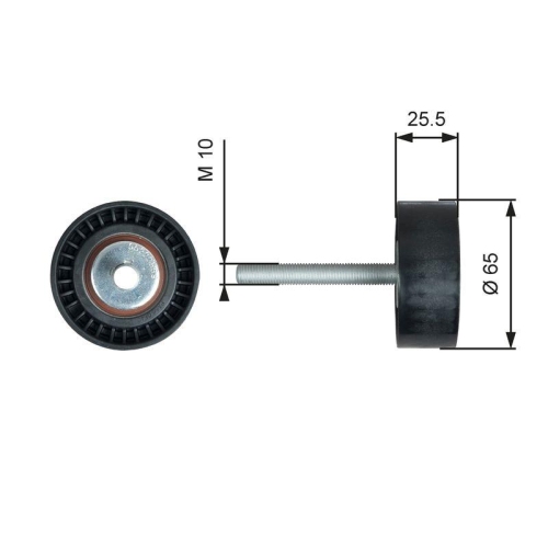 Umlenk /f&uuml;hrungsrolle Keilrippenriemen Gates T36772 Drivealign&trade; f&uuml;r Citro&euml;n Fiat