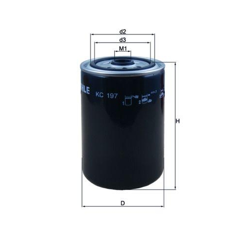 Kraftstofffilter Mahle KC 197 f&uuml;r Iveco Mack Renault Renault Trucks