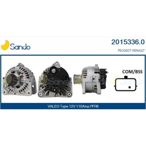 Generator Sando 2015336.0 f&uuml;r Renault Dacia