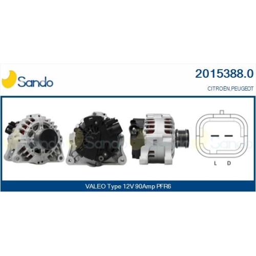 Generator Sando 2015388.0 f&uuml;r Citro&euml;n/peugeot