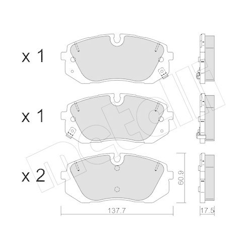Bremsbelagsatz Scheibenbremse Metelli 22-1370-0 f&uuml;r Hyundai Vorderachse