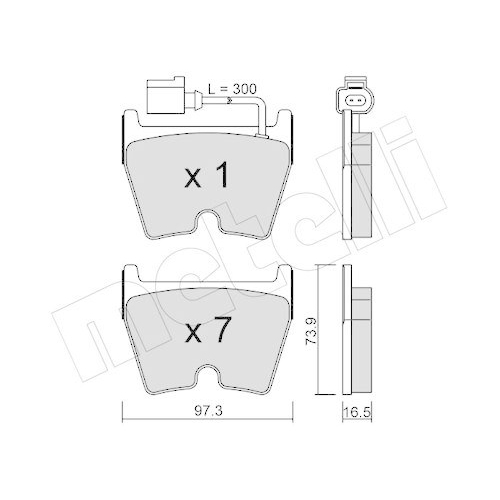 Bremsbelagsatz Scheibenbremse Metelli 22-1043-1 f&uuml;r Audi Vorderachse