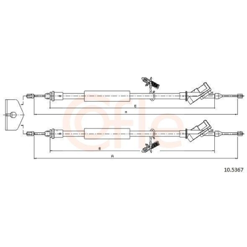 Seilzug Feststellbremse Cofle 10.5367 für Ford Hinten