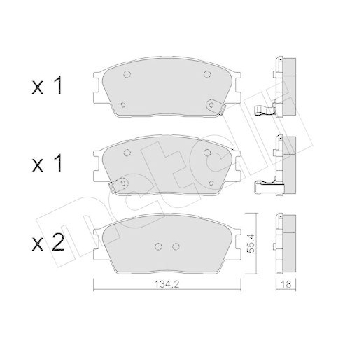 Brake Pad Set Disc Brake Metelli 22-1374-0 for Hyundai Kia Front Axle