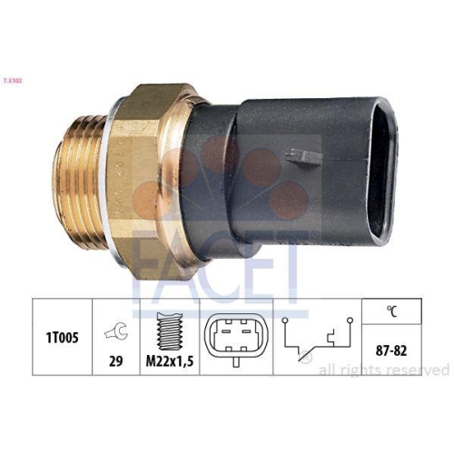 Temperaturschalter K&uuml;hlerl&uuml;fter Facet 7.5102 Made In Italy - Oe Equivalent f&uuml;r