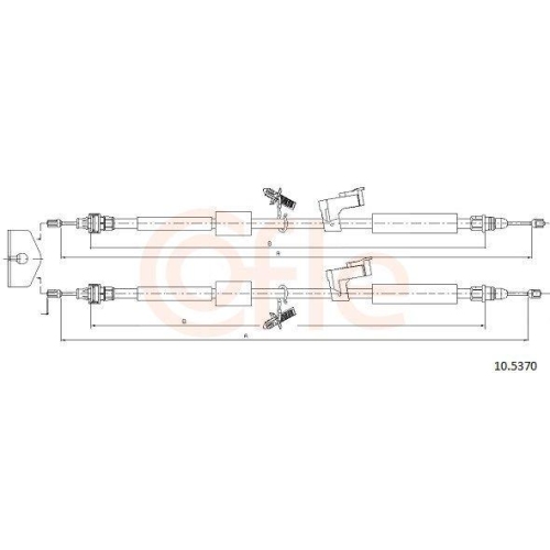 Seilzug Feststellbremse Cofle 10.5370 f&uuml;r Ford Hinten