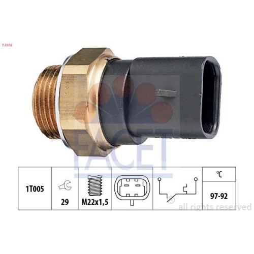 Temperaturschalter K&uuml;hlerl&uuml;fter Facet 7.5103 Made In Italy - Oe Equivalent f&uuml;r