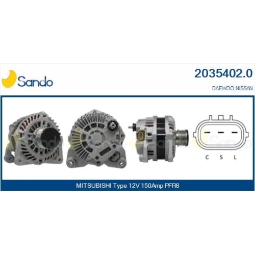 Generator Sando 2035402.0 f&uuml;r Mitsubishi Nissan