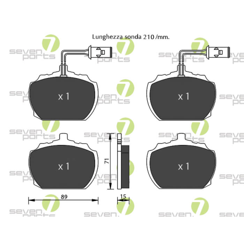 Bremsbelagsatz Scheibenbremse 7 Seven Parts SVP28900 f&uuml;r Lexus Subaru Toyota