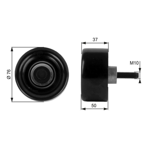 Umlenk /f&uuml;hrungsrolle Keilrippenriemen Gates T36186 Drivealign&trade; f&uuml;r Ford