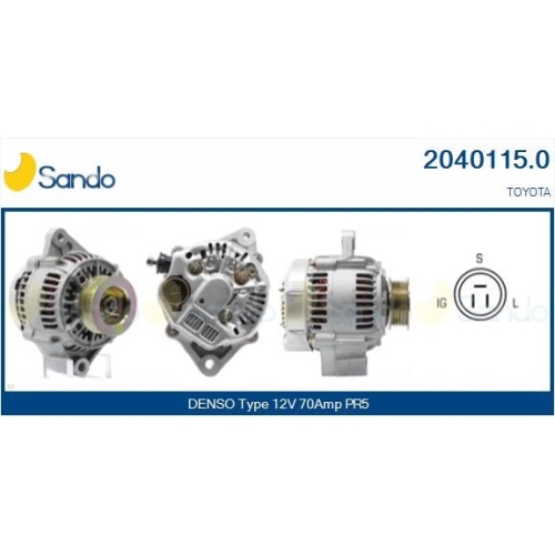 Generator Sando 2040115.0 f&uuml;r Toyota