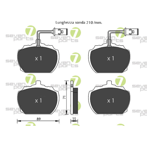 Bremsbelagsatz Scheibenbremse 7 Seven Parts SVP28910 f&uuml;r Bmw Mini 1. Vorderachse