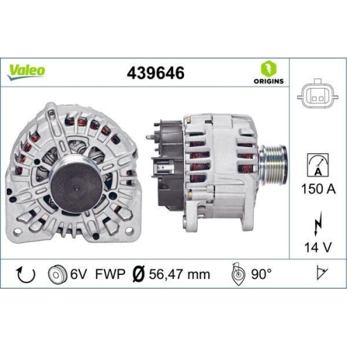 Generator Valeo 439646 Valeo Origins New Oe Technologie f&uuml;r Renault Dacia
