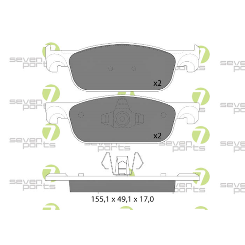 Bremsbelagsatz Scheibenbremse 7 Seven Parts SVP28930 für Dacia Renault