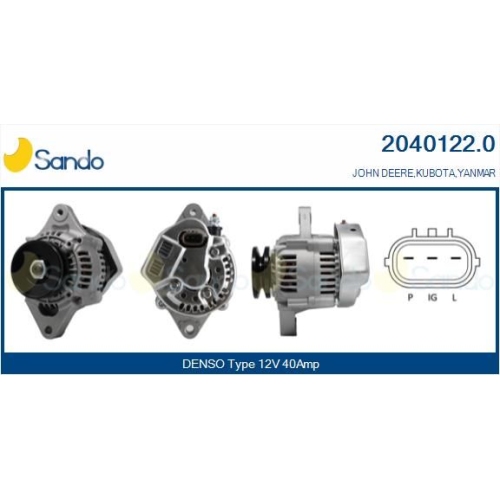 Generator Sando 2040122.0 f&uuml;r John Deere Yanmar