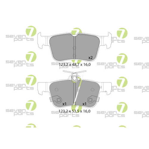 Bremsbelagsatz Scheibenbremse 7 Seven Parts SVP28980 f&uuml;r Ford 1. Hinterachse