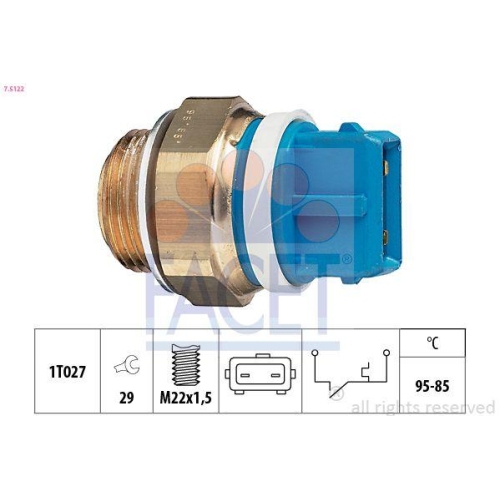 Temperaturschalter K&uuml;hlerl&uuml;fter Facet 7.5122 Made In Italy - Oe Equivalent f&uuml;r