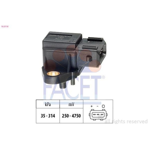 Luftdrucksensor H&ouml;henanpassung Facet 10.3116 Made In Italy - Oe Equivalent f&uuml;r