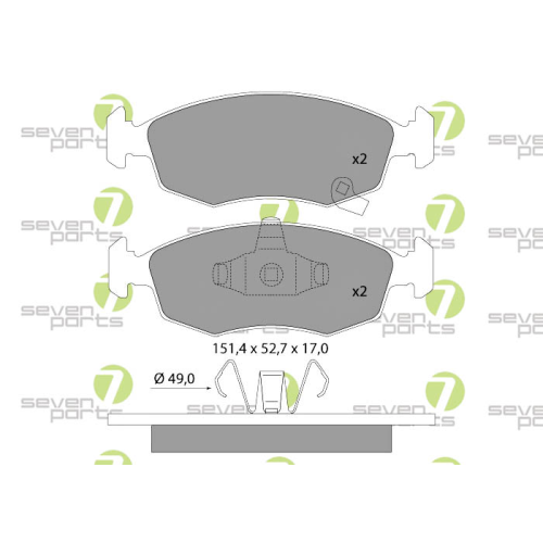 Bremsbelagsatz Scheibenbremse 7 Seven Parts SVP29010 f&uuml;r Chrysler Fiat