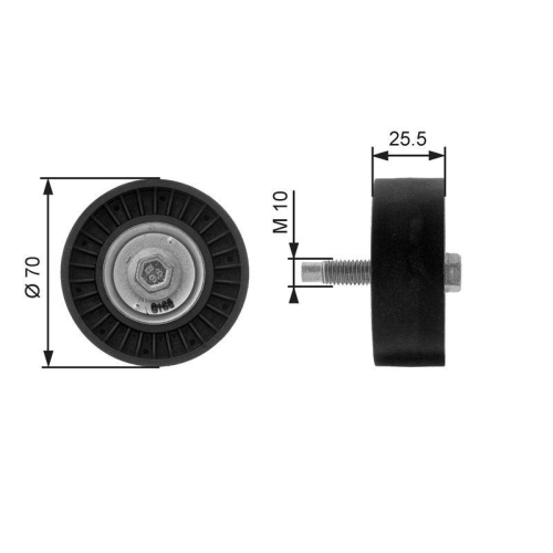 Umlenk /f&uuml;hrungsrolle Keilrippenriemen Gates T36199 Drivealign&trade; f&uuml;r Ford Mazda