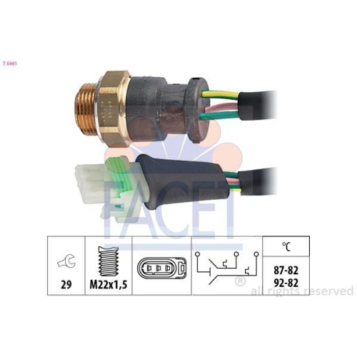 Temperaturschalter K&uuml;hlerl&uuml;fter Facet 7.5661 Made In Italy - Oe Equivalent f&uuml;r