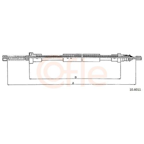 Seilzug Feststellbremse Cofle 10.6011 für Peugeot Hinten Links Hinten Rechts