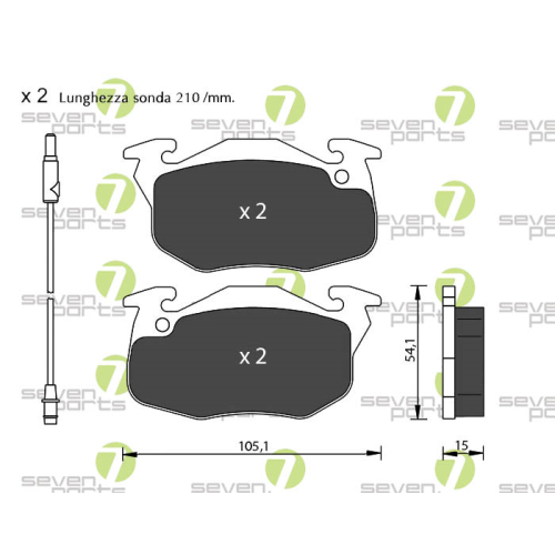 Bremsbelagsatz Scheibenbremse 7 Seven Parts SVP29020 f&uuml;r Audi Seat Skoda Vag VW