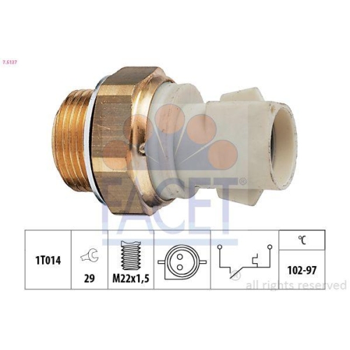 Temperaturschalter K&uuml;hlerl&uuml;fter Facet 7.5137 Made In Italy - Oe Equivalent f&uuml;r