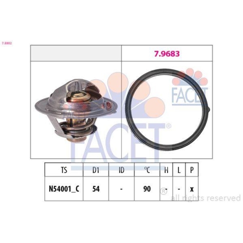 Thermostat K&uuml;hlmittel Facet 7.8802 Made In Italy - Oe Equivalent f&uuml;r Hyundai Kia