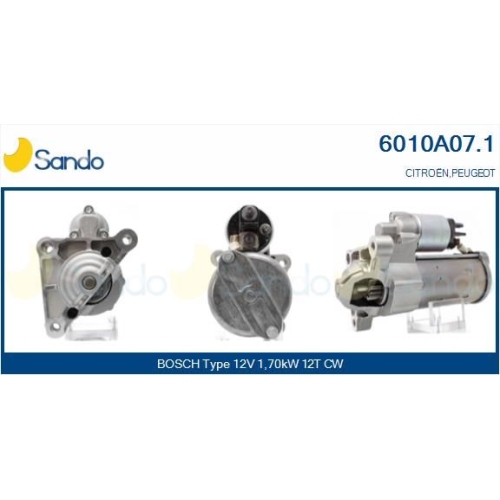 Starter Sando 6010A07.1 f&uuml;r Citro&euml;n/peugeot