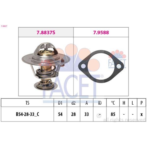 Thermostat K&uuml;hlmittel Facet 7.8837 Made In Italy - Oe Equivalent f&uuml;r Hyundai Kia