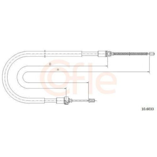 Seilzug Feststellbremse Cofle 10.6033 f&uuml;r Peugeot Hinten Links Hinten Rechts