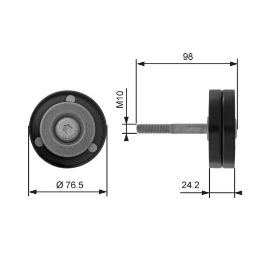 Umlenk /f&uuml;hrungsrolle Keilrippenriemen Gates T36232 Drivealign&trade; f&uuml;r Seat Skoda