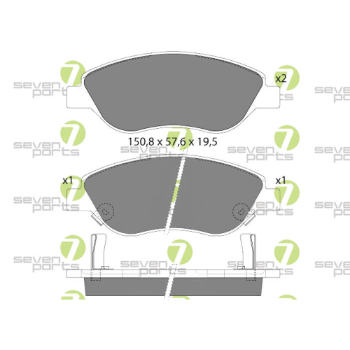 Bremsbelagsatz Scheibenbremse 7 Seven Parts SVP29101 f&uuml;r Fiat 1. Vorderachse