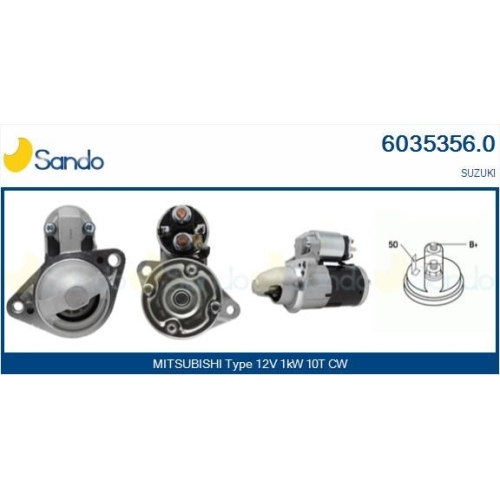 Starter Sando 6035356.0 f&uuml;r Mitsubishi Suzuki