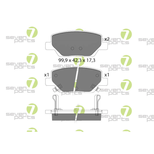Bremsbelagsatz Scheibenbremse 7 Seven Parts SVP29140 für Audi Seat Skoda Vag VW