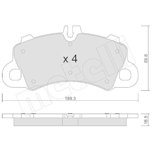 Bremsbelagsatz Scheibenbremse Metelli 22-1259-0 f&uuml;r Porsche Vorderachse