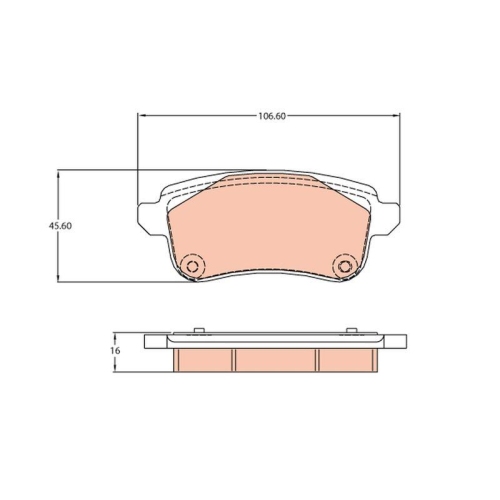 Bremsbelagsatz Scheibenbremse Trw GDB2136 f&uuml;r Renault Hinterachse