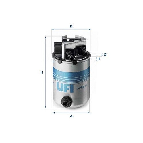 Kraftstofffilter Ufi 24.095.01 für Nissan Renault