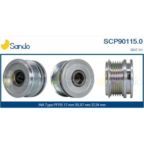 Riemenscheibe Generator Sando SCP90115.0 f&uuml;r Seat Vag Ika