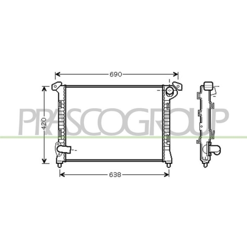 Kühler Motorkühlung Prasco MN306R005 Aq für Mini Für Fahrzeuge Mit Klimaanlage