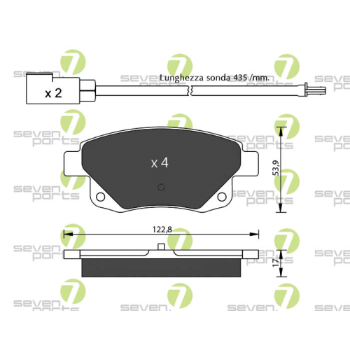 Bremsbelagsatz Scheibenbremse 7 Seven Parts SVP29170 f&uuml;r Opel 1. Vorderachse
