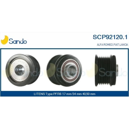 Riemenscheibe Generator Sando SCP92120.1 für Alfa Romeo Fiat Lancia Ika