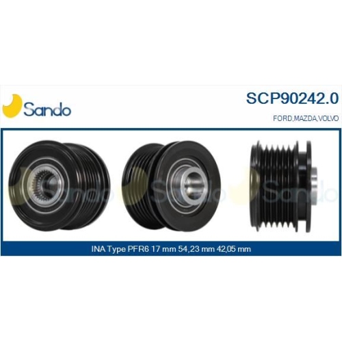 Riemenscheibe Generator Sando SCP90242.0 f&uuml;r Ford Volvo Ika