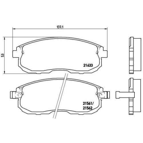 Bremsbelagsatz Scheibenbremse Brembo P56021 Prime Line f&uuml;r Nissan Suzuki